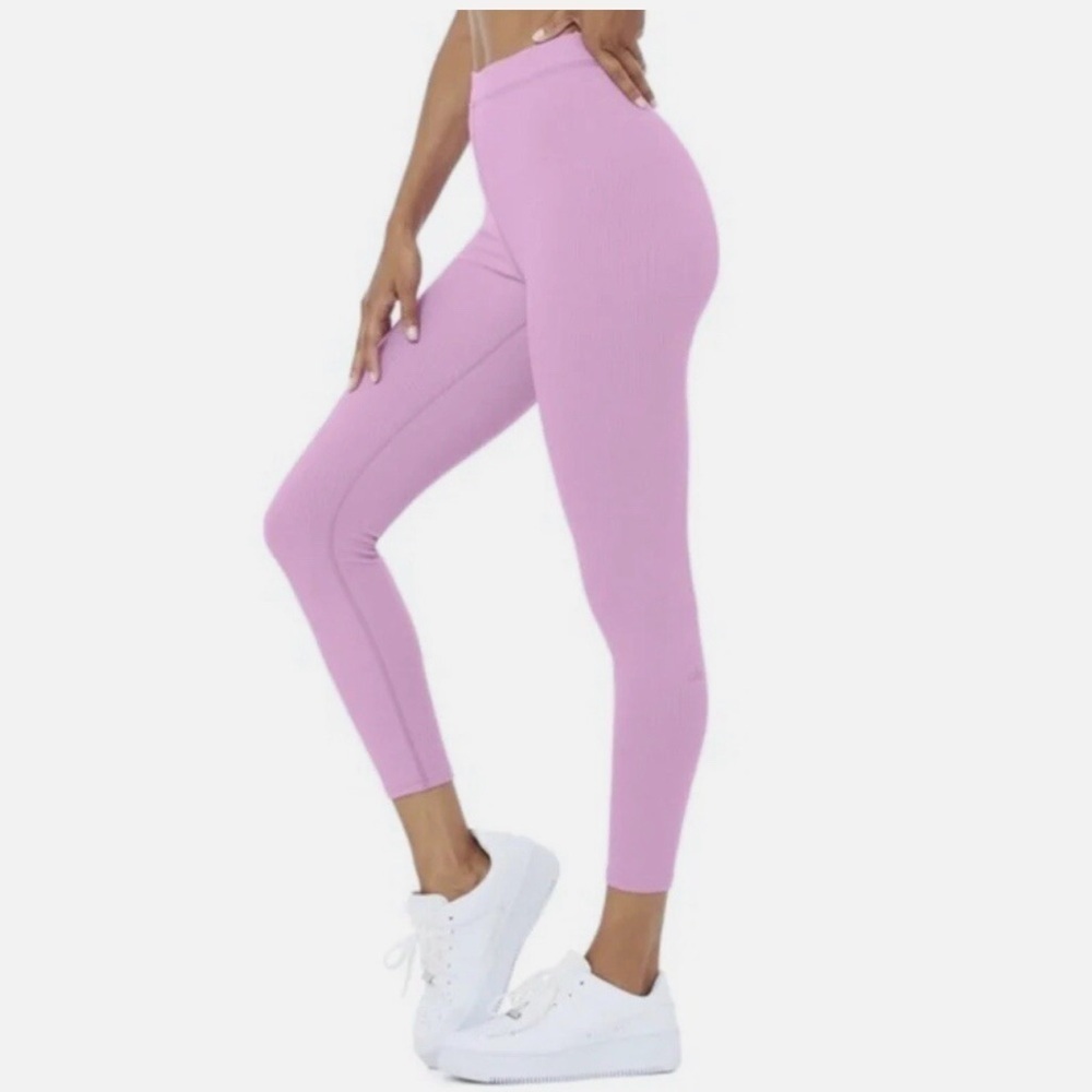 Alo Ribbed high-waist 7/8 blissful legging pink purple lilac sz XS